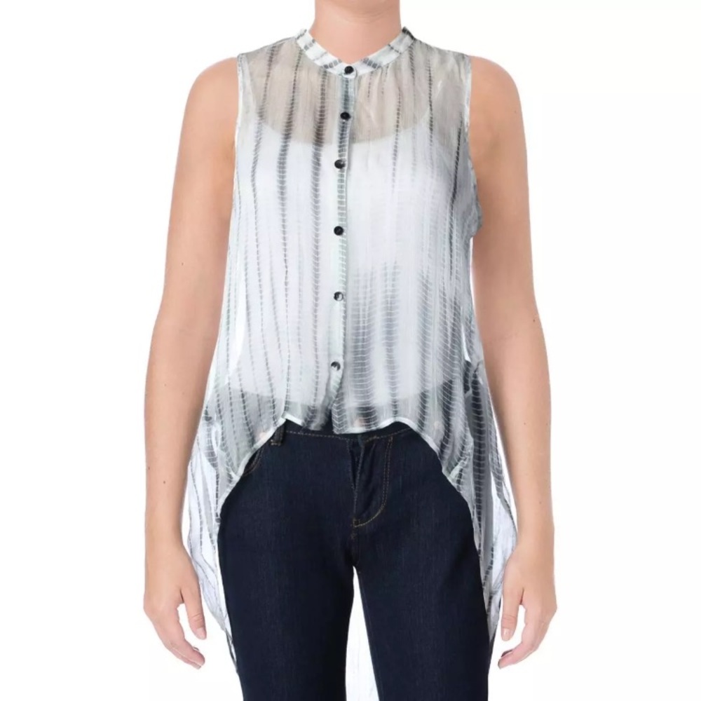 - Eileen Fisher Silk Tie-Dye Hi/Lo Blouse SZ S! NEW!